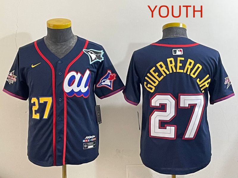 Youth 2025 Toronto Blue Jays #27 Guerrero jr Drak Blue All star Nike MLB Jersey style 7->youth mlb jersey->Youth Jersey